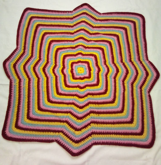 Crochet ripple square blanket (75cm x 75cm)